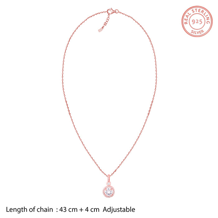 Rose Gold Drizzle Drop Pendant With Link Chain