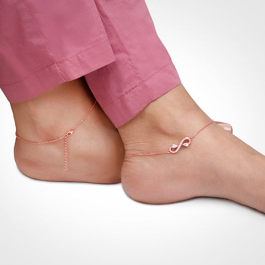 Rose Gold Elegant Infinity Anklet