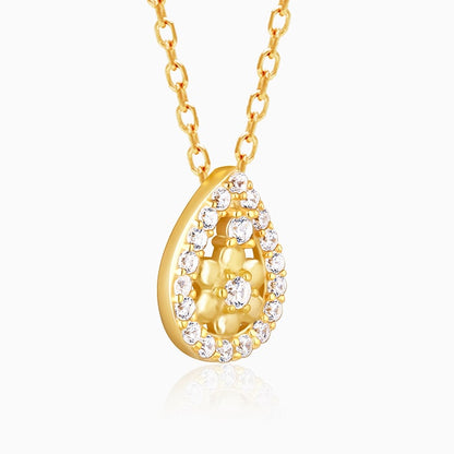 Golden Studded Delight Pendant With Link Chain