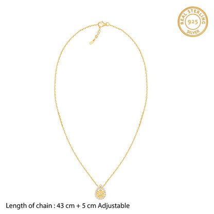 Golden Studded Delight Pendant With Link Chain