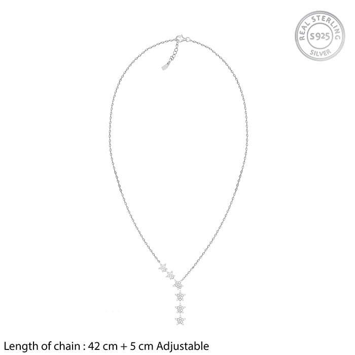 Silver Starry Drop Necklace
