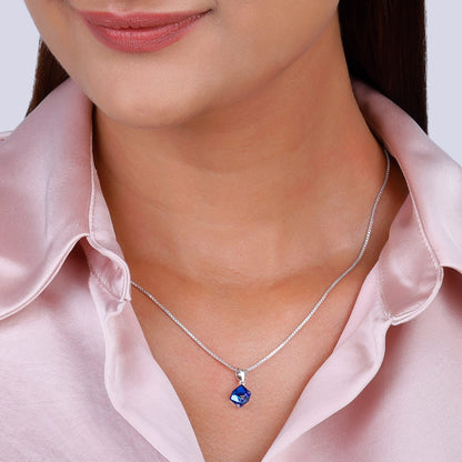 Silver Mystic Prism Pendant with Box Chain