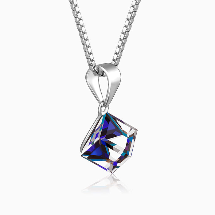Silver Mystic Prism Pendant with Box Chain