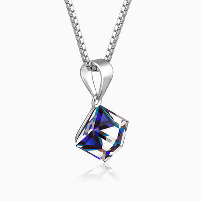 Silver Mystic Prism Pendant with Box Chain