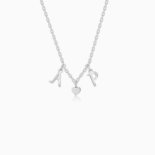 Silver Personalised Love Initials Necklace