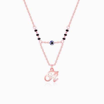 Rose Gold Personalised Evil Eye Mangalsutra Necklace