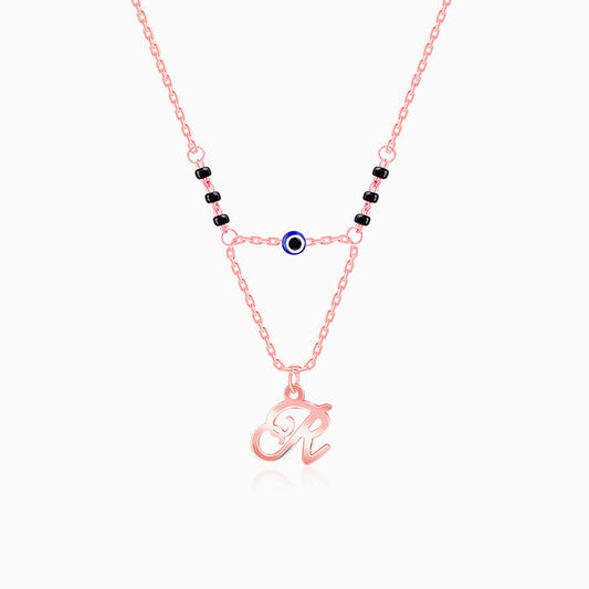 Rose Gold Personalised Evil Eye Mangalsutra Necklace