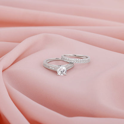 Silver Solitaire Stackable Ring